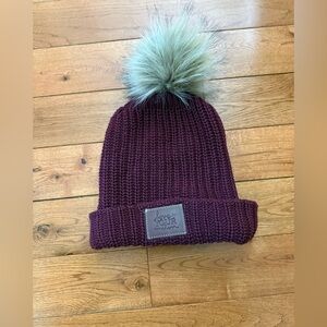 Love Your Melon Burgundy Pom-Pom Hat